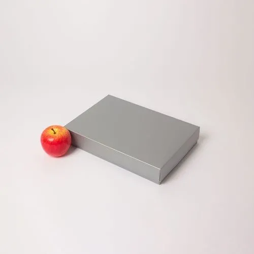 Коробка крышка-дно 30x5x20, серебро, картон