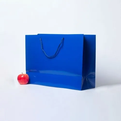 Пакеты бумажные, 47x34x16, синий глянец