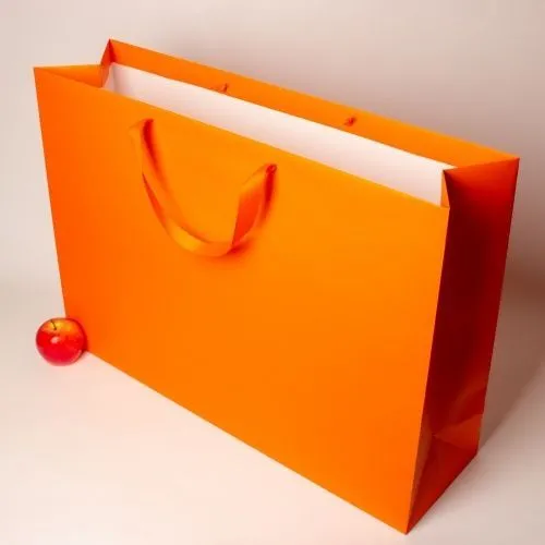 Пакет 70x50x20, оранжевый, меловка