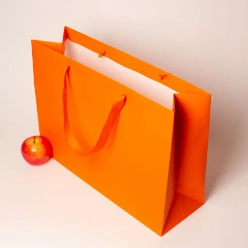 Пакет 47х34х16, оранжевый, меловка