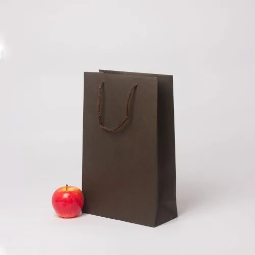 Пакет 23x36x10, шоколадный, плотный крафт