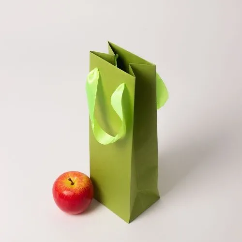 Пакеты бумажные 11x34x9, лайм VIP