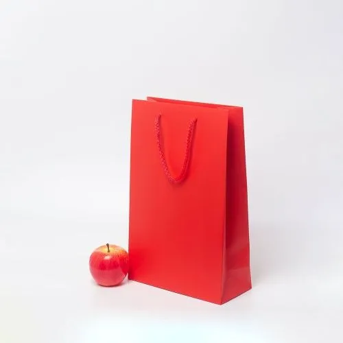 Пакет 23х36х10, красный, меловка