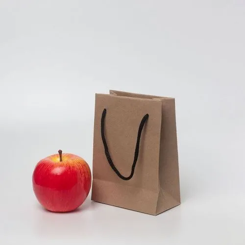 Пакет 11x15x6, коричневый, натуральный крафт