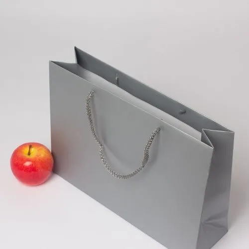 Пакет 35x25x10, серебро, меловка