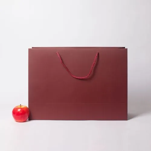 Пакет 47x34x16, бордо, витой шнур, картон VIP
