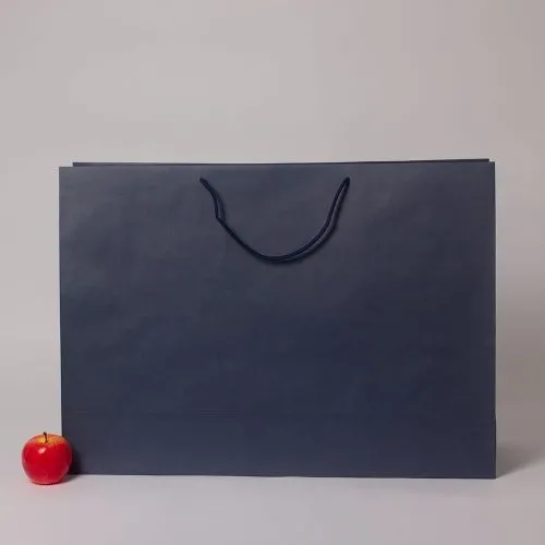 Пакет 70x50x20, темно-синий, плотный крафт