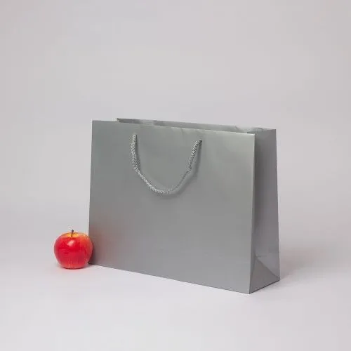 Пакет 41x31x12, серебро, меловка