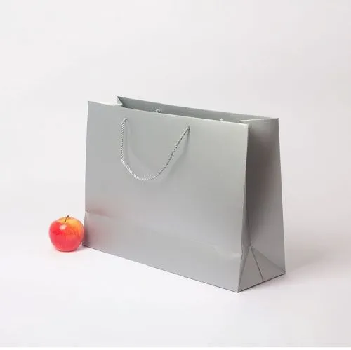 Пакет 47x34x16, серебро, витой шнур, картон VIP