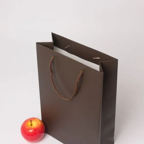 Пакет 23x36x10, шоколадный, меловка