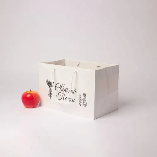 Пакет 31x20x18, белый, плотный крафт, Светлой Пасхи, Пасха