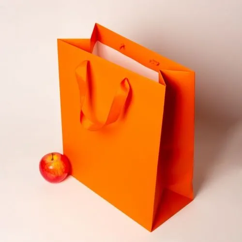 Пакет 33x40x16 оранжевый, меловка