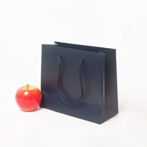 Пакет 23x20x10, тёмно-синий, витой шнур, картон VIP