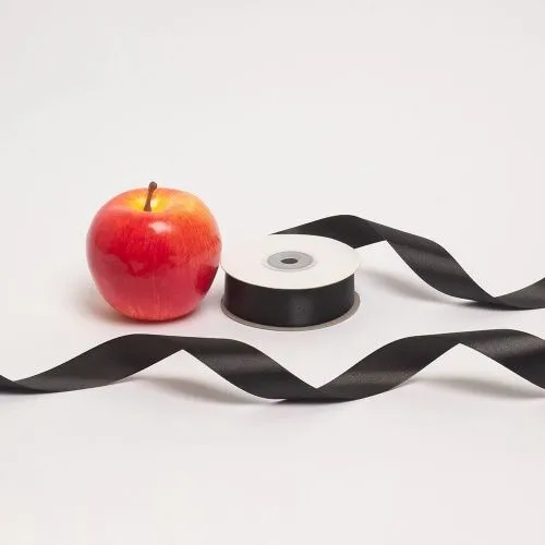 Лента атласная черная, 25мм х 30 м