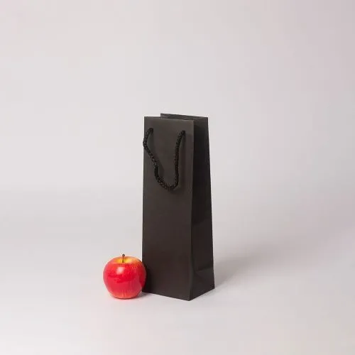 Пакет 11x34x9, чёрный, плотный крафт