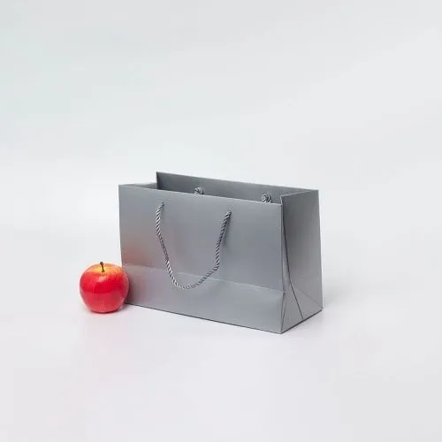 Пакет 31x20x13, серебро, витой шнур, картон VIP