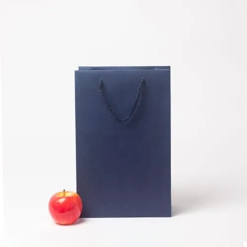 Пакет 23x36x10, тёмно-синий, плотный крафт