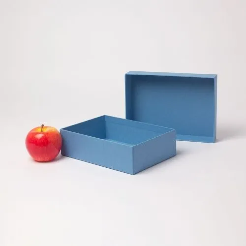 Коробка крышка-дно 21х6х15, синий, дизайнерская бумага