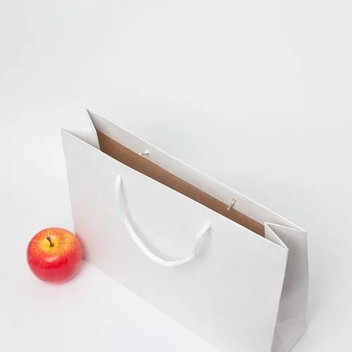 Пакет 35x25x10, белый, плотный крафт