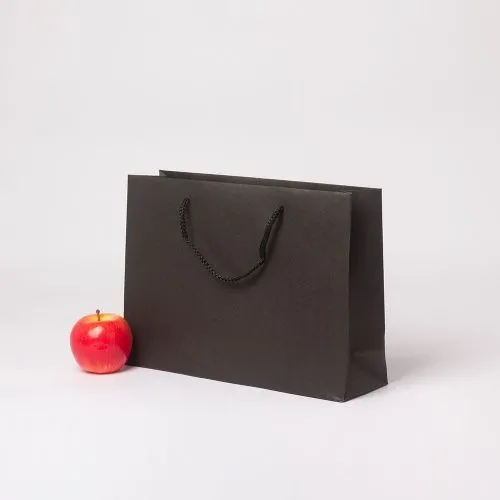 Пакет 35x25x10, чёрный, плотный крафт