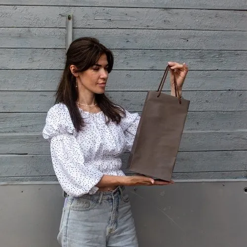 Пакет 17x35x15, шоколадный, плотный крафт