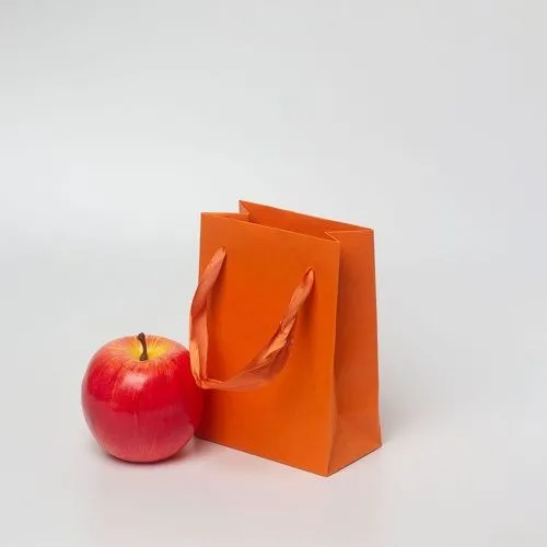 Пакет 11x15x6, апельсин, лента, имитлин VIP