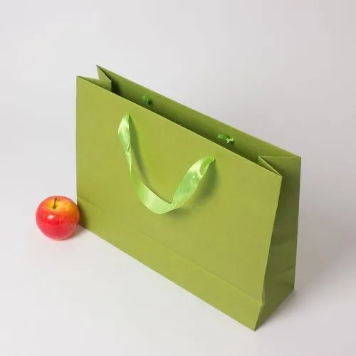 Пакеты бумажные, 41x31x12, лайм, эфалин VIP