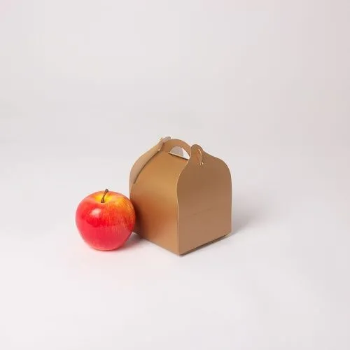 Коробка сундучок 10x5x10, золотая, картон