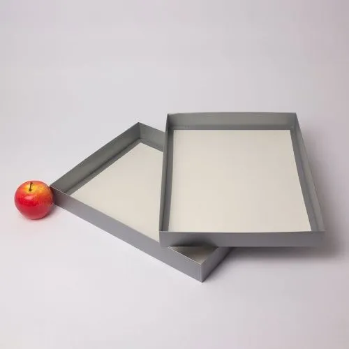 Коробка крышка-дно 40x5x30, серебро, картон