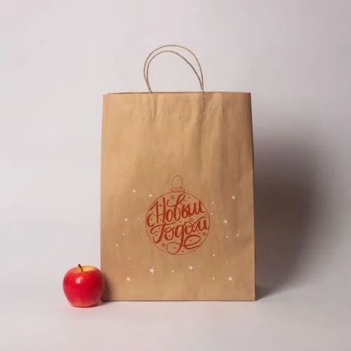 Пакеты бумажные, 30x40x13, с Новым годом!