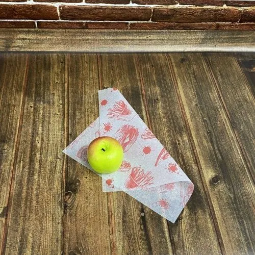 Бумага упаковочная, парафинированная с красным рисунком