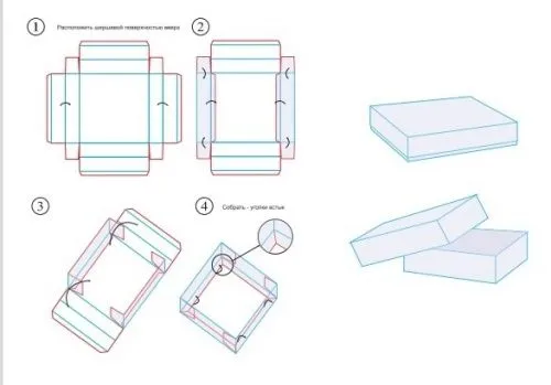 Коробка крышка-дно 25x10x25, белый, картон