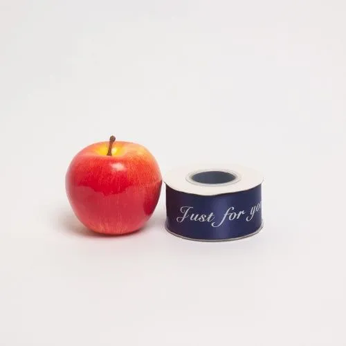 Лента атласная, 40мм х 20м, «Just for you»  темно-синяя/белая