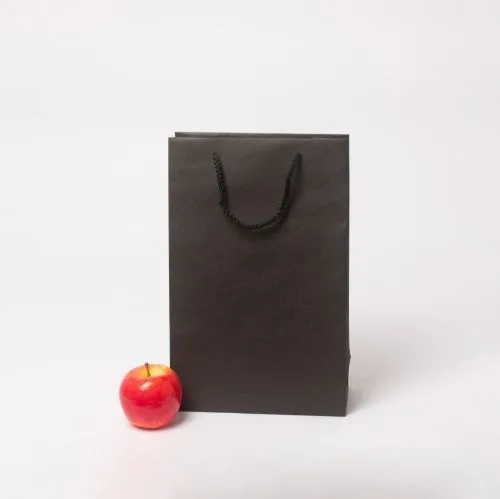 Пакет 23x36x10, черный, плотный крафт