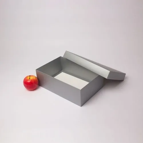 Коробка крышка-дно 30x10x20, серебро, картон