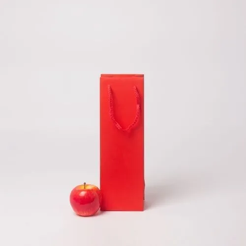 Пакет 11x34x9, красный, меловка