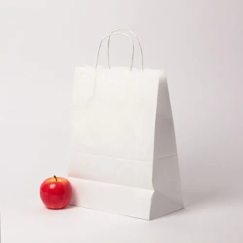 Пакеты бумажные, 26x35x14, "8 марта", белый