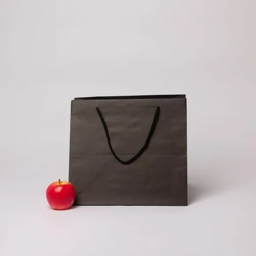 Пакет 33x30x28, чёрный, плотный крафт