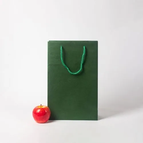 Пакет 23x36x10, зеленый, плотный крафт