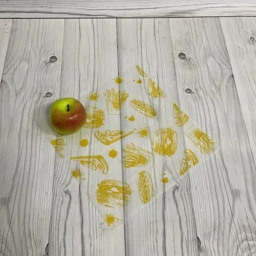 Бумага упаковочная, парафинированная с желтым рисунком