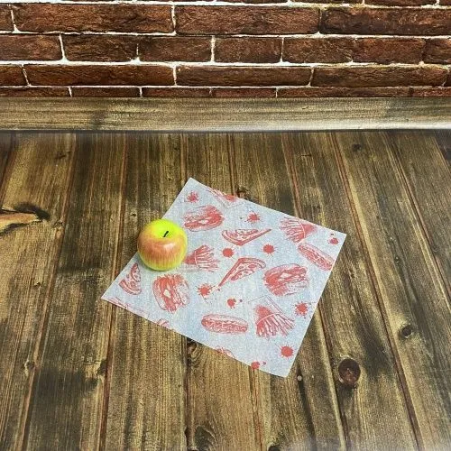 Бумага упаковочная, парафинированная с красным рисунком