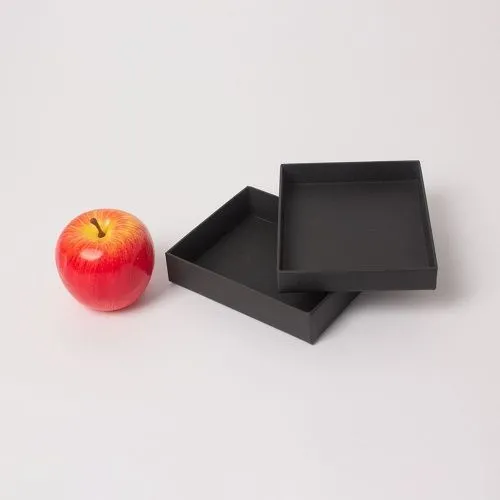 Коробка крышка-дно 14x3x11, чёрный, дизайнерская бумага