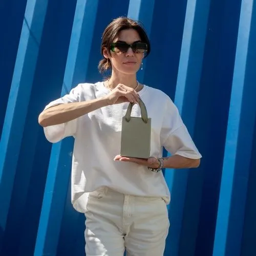 Пакет 11x15x6, светло-оливковый, лента, имитлин VIP