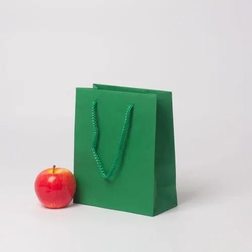 Пакет 19x23x9, зеленый, плотный крафт