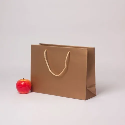 Пакет 35x25x10, бронзовый, меловка