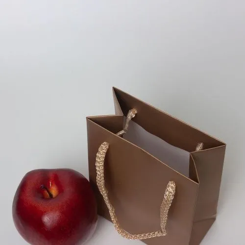 Пакет 11x15x6, бронза, меловка