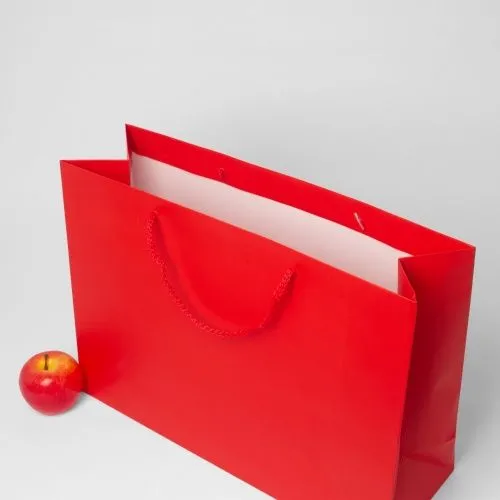 Пакет 47х34х16, красный, меловка