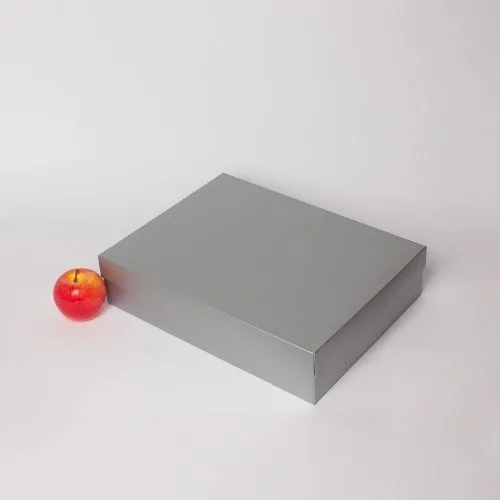 Коробка крышка-дно 40x9x30, серебро, картон