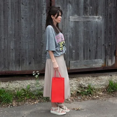 Пакет 17x35x15, красный, меловка