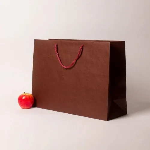 Пакет 47x34x16, бордо, плотный крафт